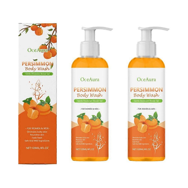 1-3x Persimmon kroppsvask for luktkontroll, eliminerer kroppslukt