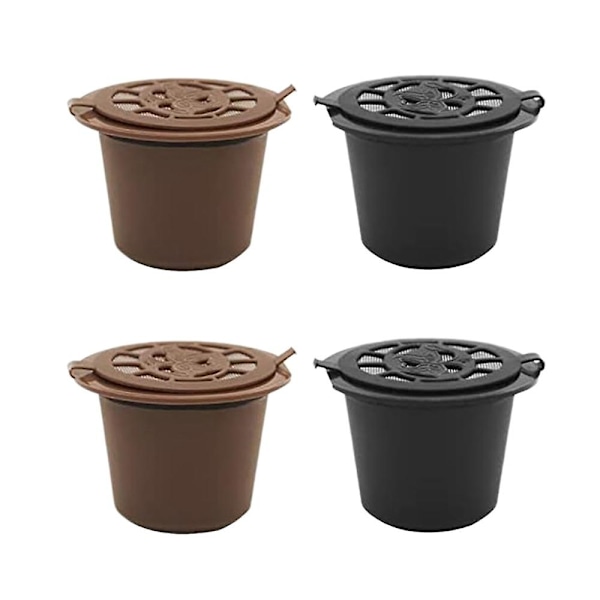 4 st återfyllningsbara kapslar för Line kaffemaskin, återanvändbara kapselkoppar, återfyllningsbara kaffefil Black  Coffee