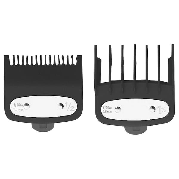 2 stk. hårklippergrensekam 1,5 mm/4,5 mm størrelse barbererstatning for Black  silver