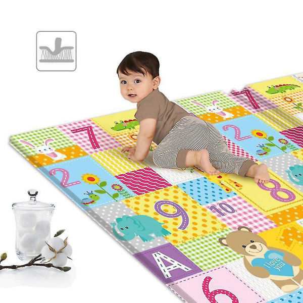 Baby Lekematte Sammenleggbar Baby Crawling Pad Fortykning Barnegulv Gymmatte Sklisikker lekematte
