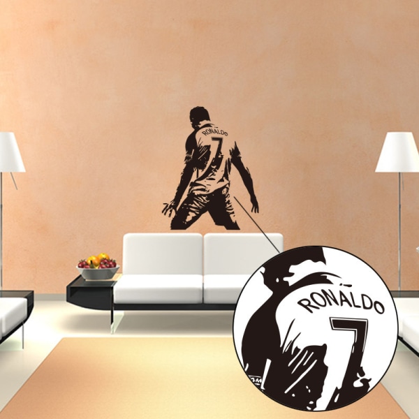 58*74CM-Fodboldspiller Cristiano Ronaldo Vægoverføringsbilleder Klistermærker Børnehave Drenge Børneværelse Dekoration Fodbold vægoverføringsbilleder