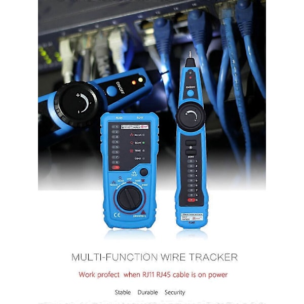 Nettverkskabeltester Kabelsporer Telefonlinjefinner Sporer LAN for RJ11 RJ4nr