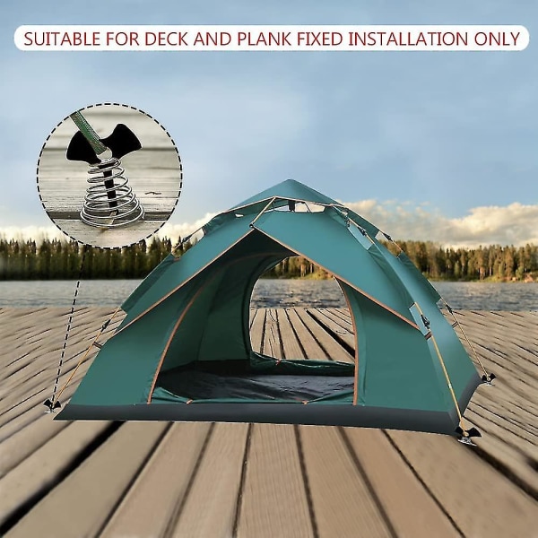10 Pakke Ankerplugger med Fjærspenne Telt Tau Strammer Vindtette Aluminiumsplugger for Camping Fotturer (svart)