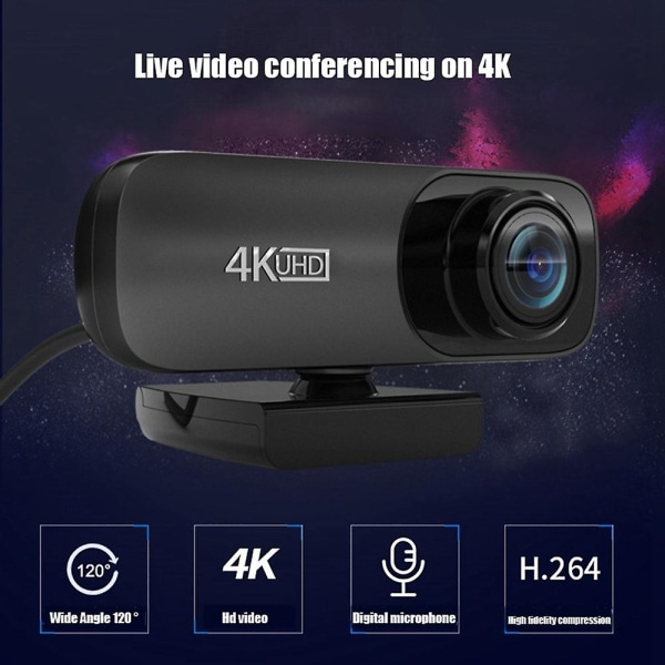 Webkamera 4k Uhd 3840x2160p Webcam 800w Pixels Computerkamera 120 Groothoek Webkamera Met Mikrofon