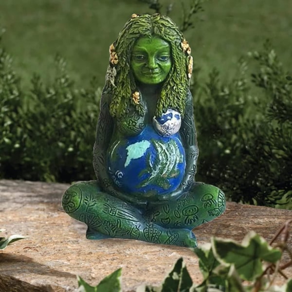 Moder Jord-figur, Moder Jord-ornament, Tusenårs Gaia Moder Jord-gudinne-statue, Dekorativ figurdekor i polyresin, for Orn i hjemmet