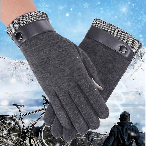 Vinter Varma Herrar Termiska Fleece Förtjockade Vantar Motorcykel Hel Fingerhandskar