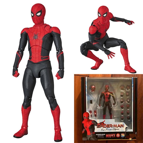 Spider-man Actionfigur Mafex No.113 Spider-man Far From Home Inredning Actionfigurer Leksaker Presenter för barn Pojkar