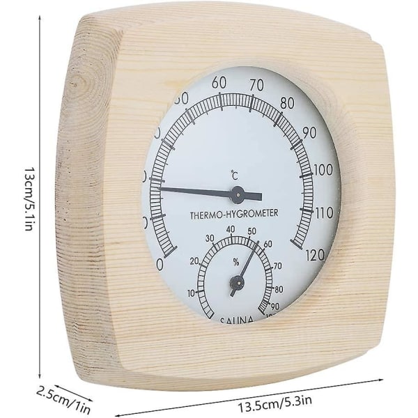 Badstue termometer og hydrometer, badstue tretermometer 2 i 1 badstue temperatur fuktighetsmåler