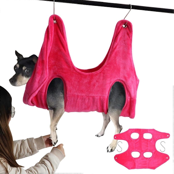 Kæledyr Hængekøje Hund Kat Grooming Hængekøje Fastgørelsesposer Komfortabel Brug Ved Bad Vask Badning Negleklipning rosa{HH} pink pink L