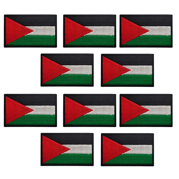 10 st Palestina Flagga Patches Armband Krokögla Iron On Brodery Badge för utomhusbruk As Shown
