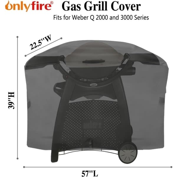 Grillovertræk Grillbeskyttelse (til Weber Q 2000 og 3000 Gasgrill)