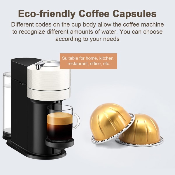 1 set 80ML/40ML/150ML/230ML Kaffekapselskal DIY Återanvändbar kaffekapselkopp för Nespresso Vertuo 150ML