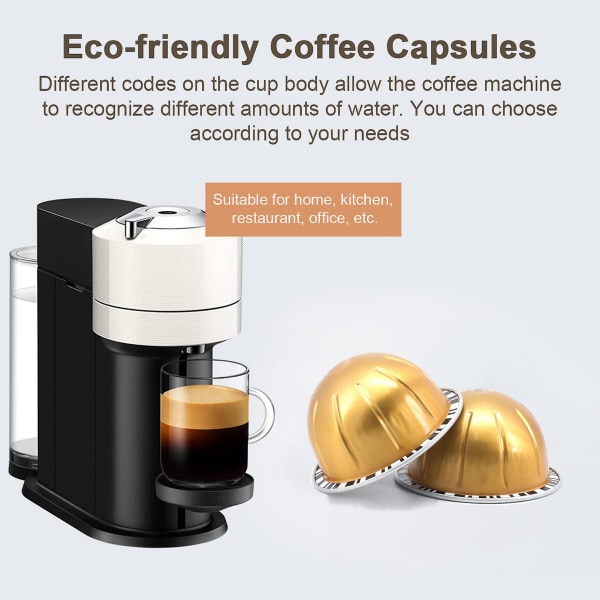1 Setti 80ML/40ML/150ML/230ML Kahvikapselikuori DIY Uusiokäyttöinen Kahvikapselikuppi Nespresso Vertuolle 80ML
