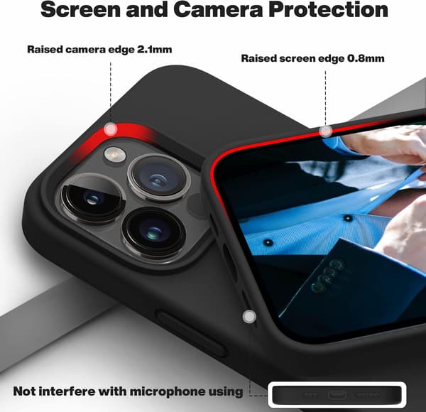 Heltäckande stötsäkert slimmat mobilskal i silikon lämpligt för iPhone 13 Pro Max skyddsfodral