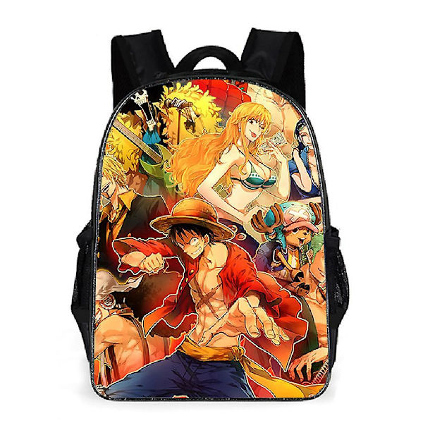 Anime One Piece Lasten Poikien ja Tyttöjen Ulkoilureppu Koululaukku Päiväreppu Olkalaukut Reppu Lahjat A