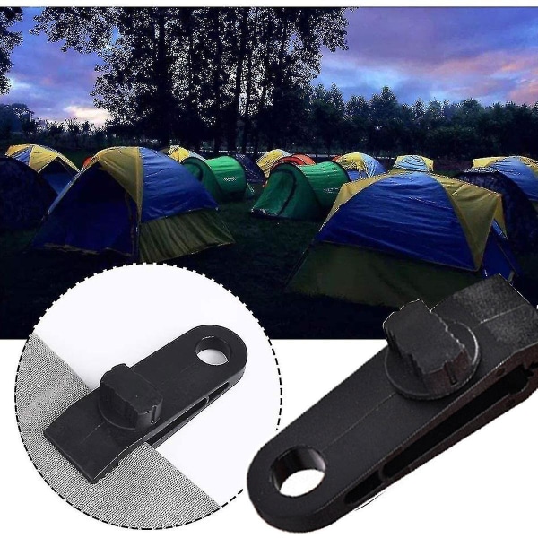 Tarp Clips, 4 stk Heavy Duty Telt Snaps Camping Clamp (svart)