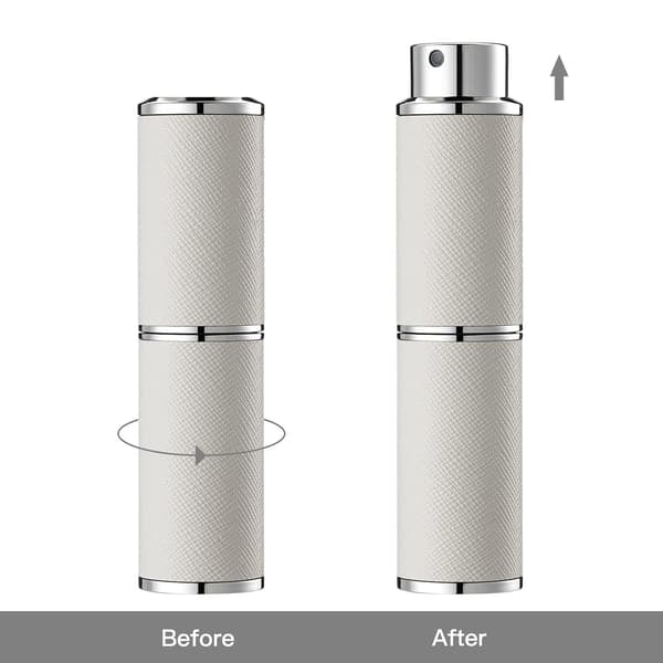 2 st Parfymfördelare, 8 ml Tom Kölnspray i Läder, Mini Parfymsprayflaska för Resor (Svart, Vit)