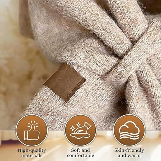 Pashminasjal för kvinnor – stickad ullsjal (bärbar som kofta och poncho) för vardagsbruk Black