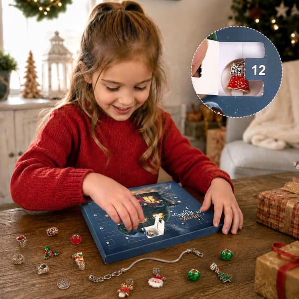 Julnedräkning Adventskalender Armband 2026 för Barn Flickor Present