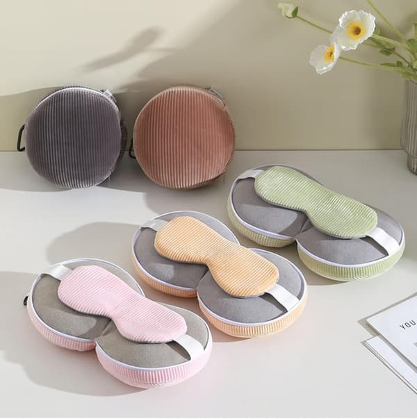Denna resekudde i U-form och ögonmask är vikbar och bärbar, tillverkad av polyester PP-bomull.