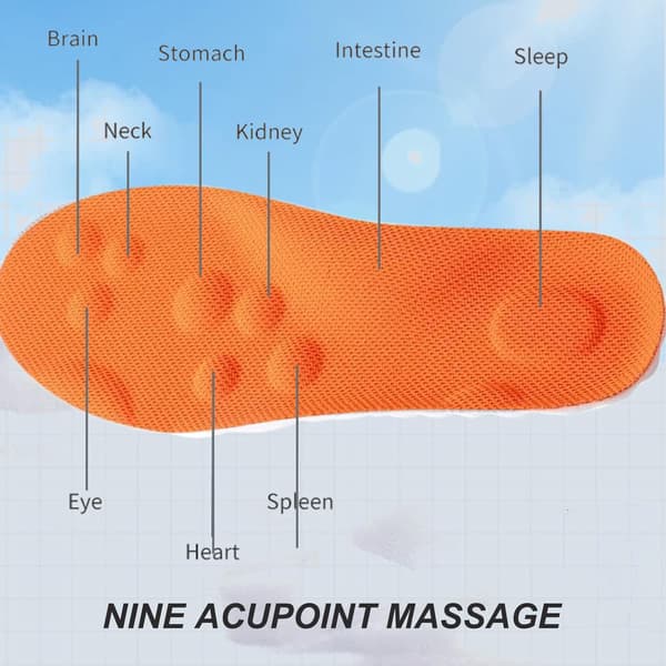 2 par inläggssulor i memory foam, ventilerande dämpande hålfotsstöd för män & kvinnor, orange 46 46