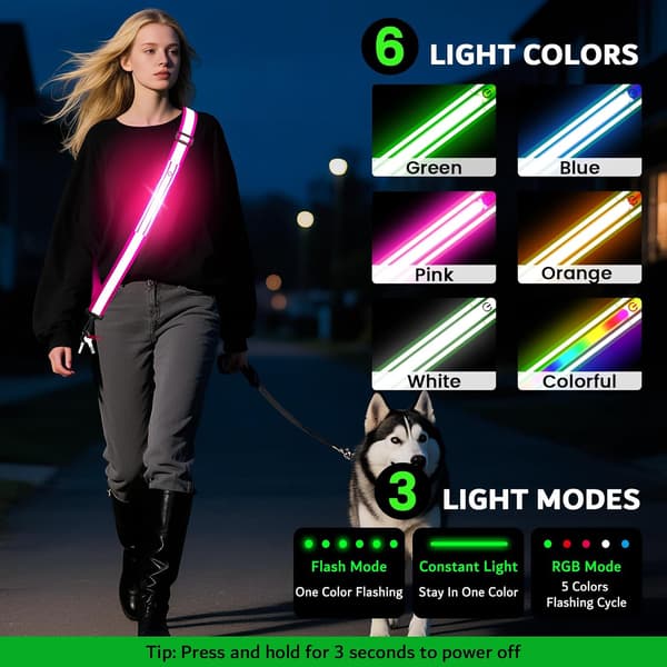 LED Reflexsele för Nattpromenader, Högsynlig Lysande Löparbälte, Reflexsäkerhetsutrustning för Löpare & Promenerare, Män & Kvinnor blå blue
