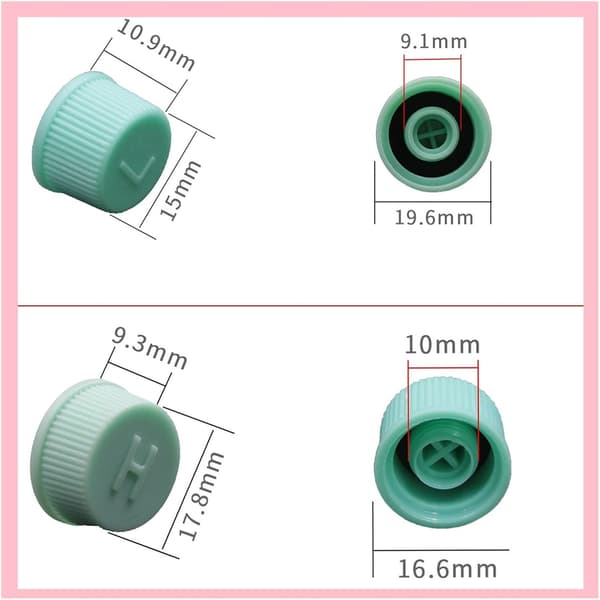 Set med 5 bil-AC-ventilhattar (R134a) – Hög- och lågtryck, lufttäta – Reservdelar (10 st)