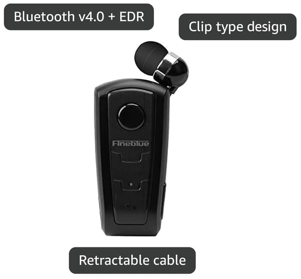 1 st Fineblue F910 Trådlösa Hörlurar Mini Vibrationspåminnelse ABS Bluetooth 4.0 Infällbart Praktiskt Headset för Löpning Svart