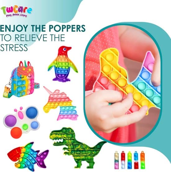120-delars Fidget Toy-set, sensorisk fidget-leksakslåda med Pop It, speedcube och blandade stressleksaker för barn och vuxna