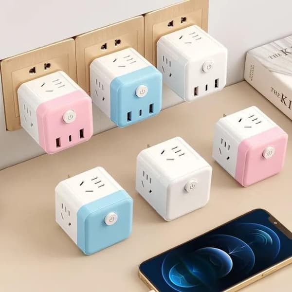 Fjärrkontroll LED Nattlampa med USB-adapter - Vägglampa för sovrum, barnrum, badrum & kök, Smart & Blå