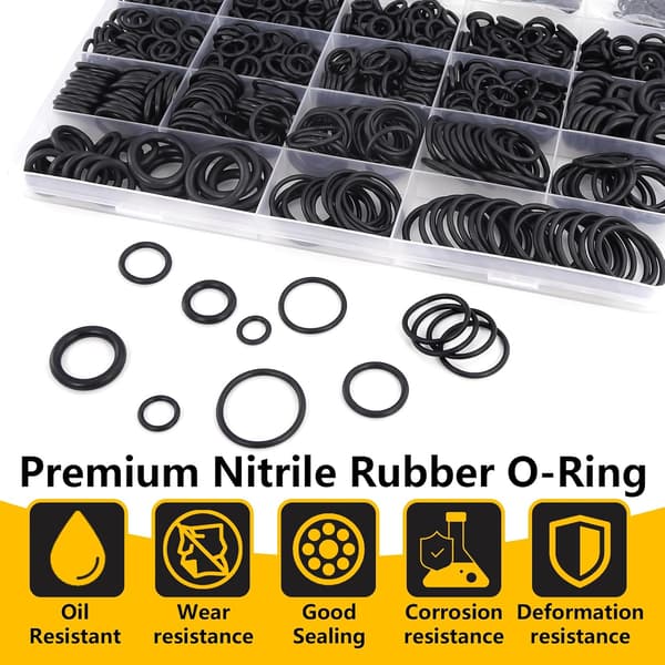 O-ringssats, 1040 st 21 storlekar metriska gummipackningar