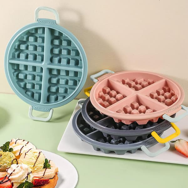 Silikonformar för våfflor - Non-stick våffelformar för choklad, godis och kakor, 25x20x20 cm (Grå)