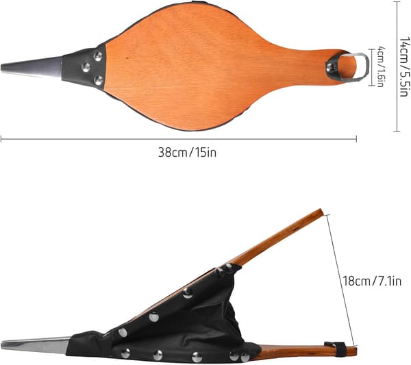 Traditionell handhållen eldstadsbälg | 15\"x5.5\" manuell braständare för vedspis, eldstad, grill & camping