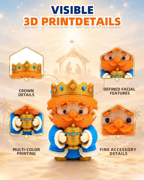 Julkrubba Adventskalender Tryckt Julkrubba Leksaker Present till Småbarn Detaljerade 3D-printade Figurer, 24 Dagar med Julkrubba Överraskningar, Unik Jul