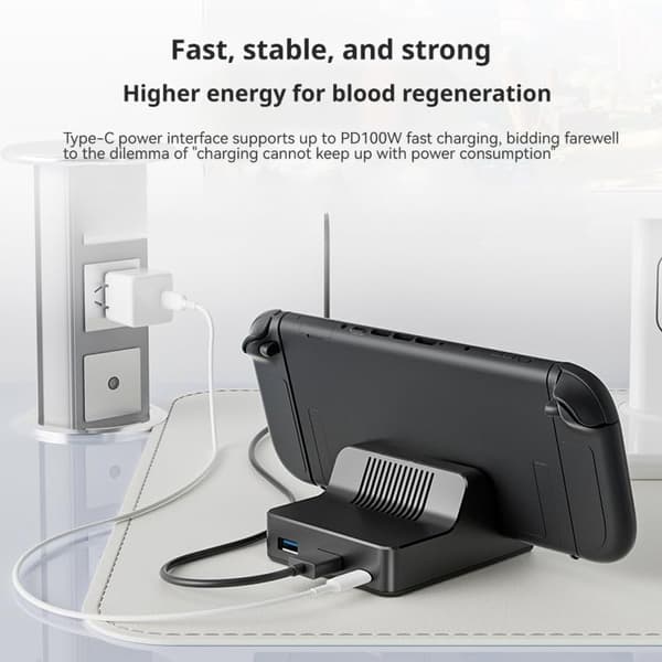 Switch 2 Konsol Skärmspegling & Kylningsdocka — NS2 Multifunktionell Bärbar Expansionsdocka