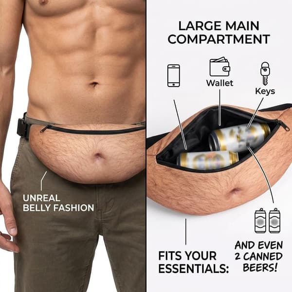 Rolig \"Dad Bod\" Mage Midjeväska, Mage Midjeväska Rolig