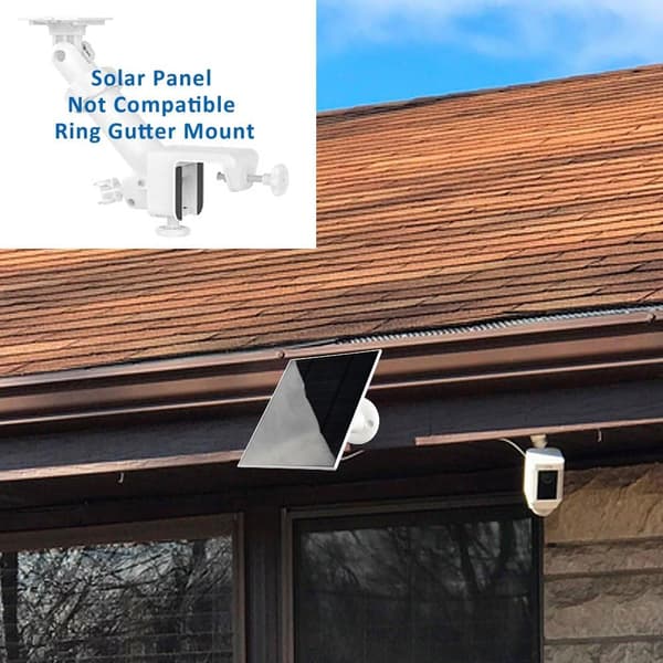 Solpanel för Ring-kameror, 1-pack solpanel kompatibel med Ring Stick Up Cam/Pro Battery, Ring Spotlight Cam Plus/Pro Battery, med USB-C-port