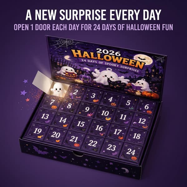 2026 Halloween 24 dagar Spooky Countdown Blind Box, 24 nätter av skräck Mini samlarfigurer, Halloween skrivbordsdekoration prydnad presentförpackning