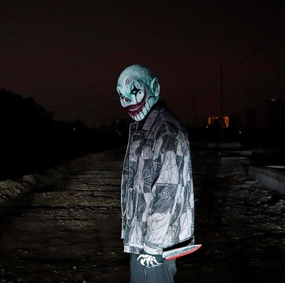 Skräckclownmask Skrämmande Mördar Halloween Cosplay Mask