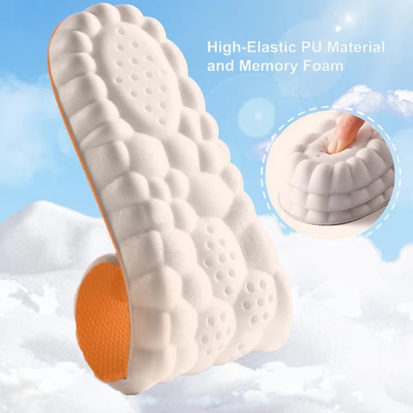 2 par inläggssulor i memory foam, ventilerande dämpande hålfotsstöd för män & kvinnor, orange 42 42