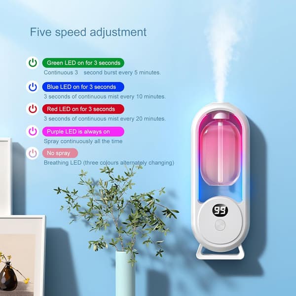 Automatisk Aromaterapi Diffuser, Automatisk Spray Diffuser, Toalettluftfräschare, Smart Aromaterapi Diffuser, Mini Luftfräschare & Luftfuktare