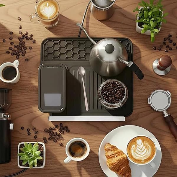 Silikonlock för kaffemaskin, flexibelt lock, för espressomaskiner och kaffehörnor i hemmet (svart).