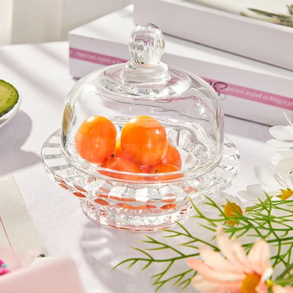 Glasskål med lock 145 ml Mini Snack- och fruktskål för kök och fest