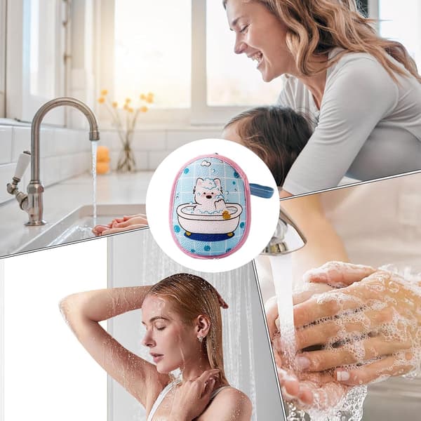 Tvålspararpåse | Exfolierande djuprengörande nätpåse för kroppstvätt, resevänlig tvålhållare för kvinnor, män, studenter – badrumsdusch studentrum blue