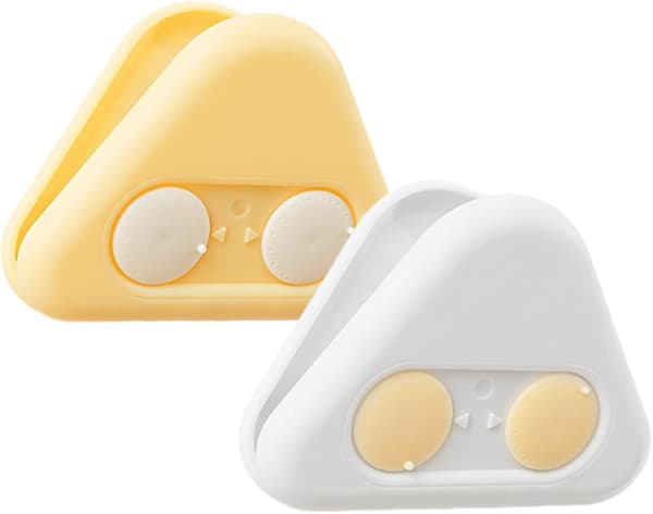Magnetiska chipsklämmor för matförvaring, lufttäta påsförslutningsklämmor, starka och återanvändbara kylskåpsmagneter för köksskafferi – vit och gul (2-pack)