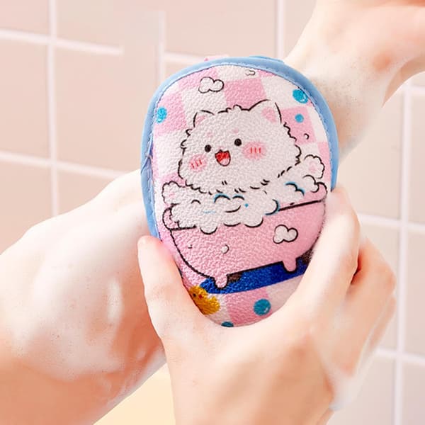 Tvålspararpåse | Exfolierande djuprengörande nätpåse för kroppstvätt, resevänlig tvålhållare för kvinnor, män, studenter – badrumsdusch studentrum pink