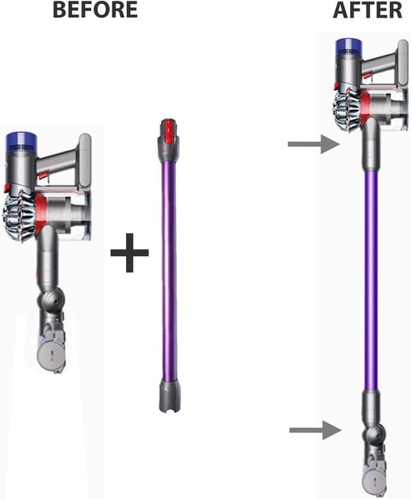 Snabbkopplingsrör Ersättning för Dyson V7 V8 V10 V11 V15 – 969109-01 Förlängningsrör – Blå