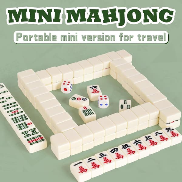 Mahjong Klassiskt Mahjong-set Familjespel med 144 numrerade Mahjong-brickor