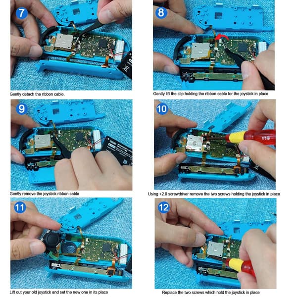 2-pack ersättningsjoystick analog tumsticka reparationssats för Nintendo Switch / Switch OLED-modell / Switch Lite Joy-Con-kontroll – verktyg för att fixa drift