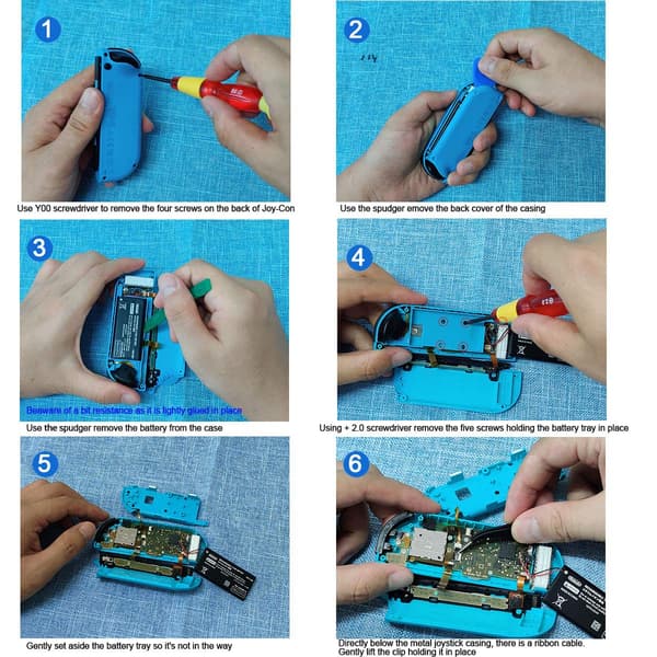 2-pack ersättningsjoystick analog tumsticka reparationssats för Nintendo Switch / Switch OLED-modell / Switch Lite Joy-Con-kontroll – verktyg för att fixa drift